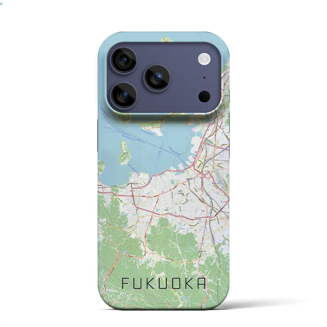 【福岡（福岡県）】地図柄iPhoneケース（バックカバータイプ）