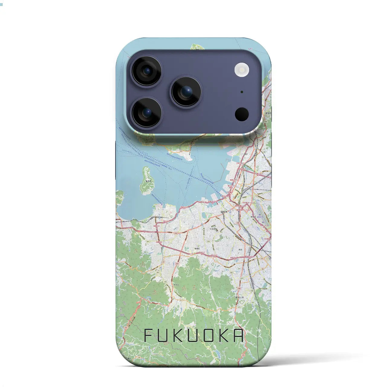 【福岡（福岡県）】地図柄iPhoneケース（バックカバータイプ）