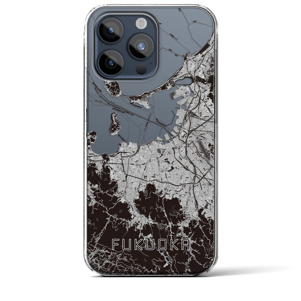 【福岡（福岡県）】地図柄iPhoneケース（クリアタイプ）