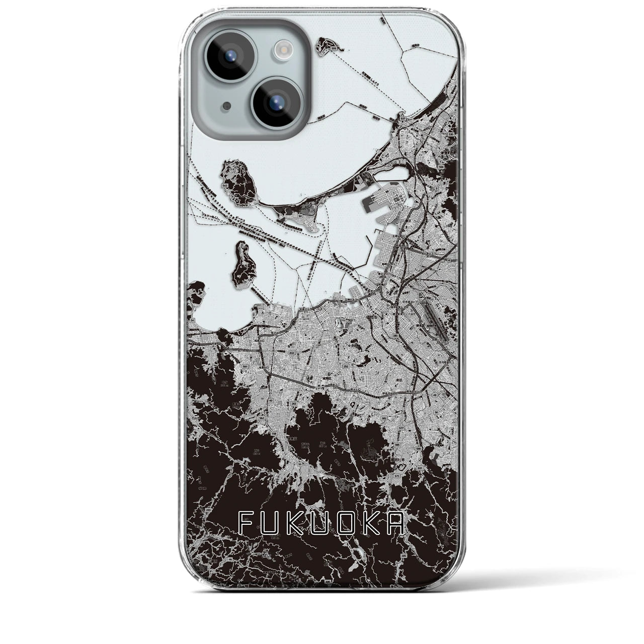 【福岡（福岡県）】地図柄iPhoneケース（クリアタイプ）