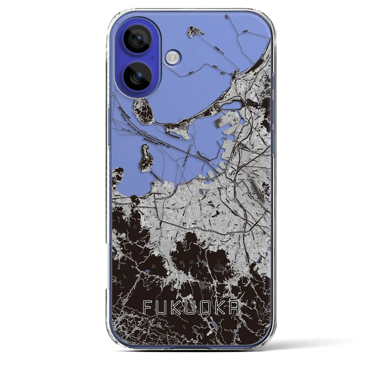 【福岡（福岡県）】地図柄iPhoneケース（クリアタイプ）
