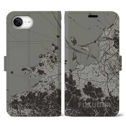 【福岡（福岡県）】地図柄iPhoneケース（手帳タイプ）
