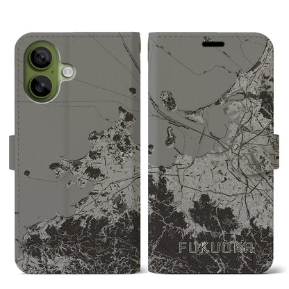 【福岡（福岡県）】地図柄iPhoneケース（手帳タイプ）