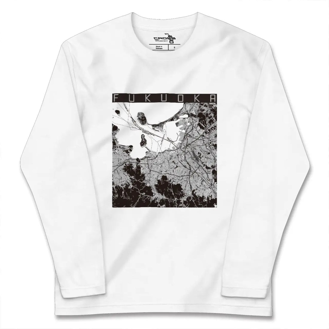 【福岡（福岡県）】地図柄ロングスリーブTシャツ