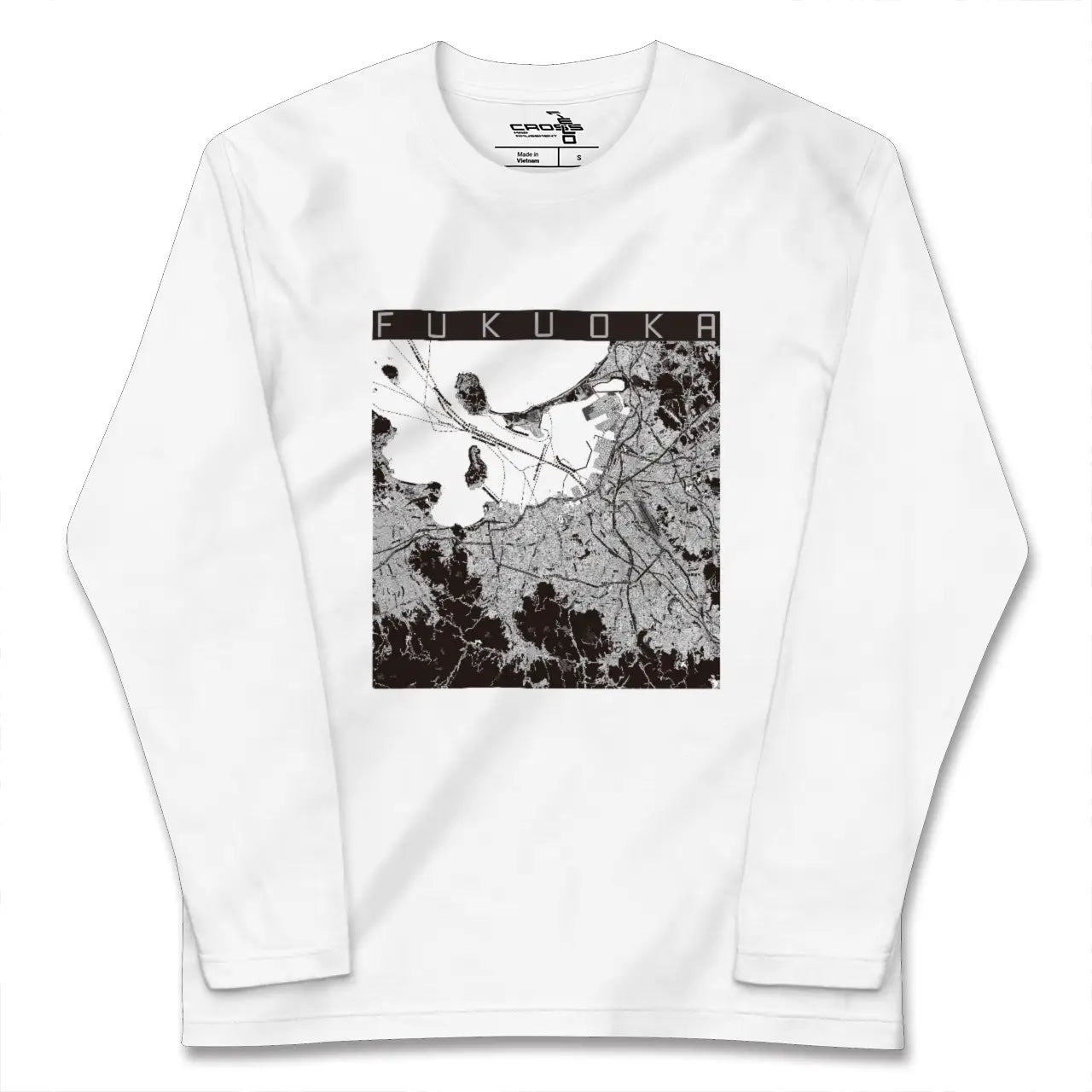 【福岡（福岡県）】地図柄ロングスリーブTシャツ