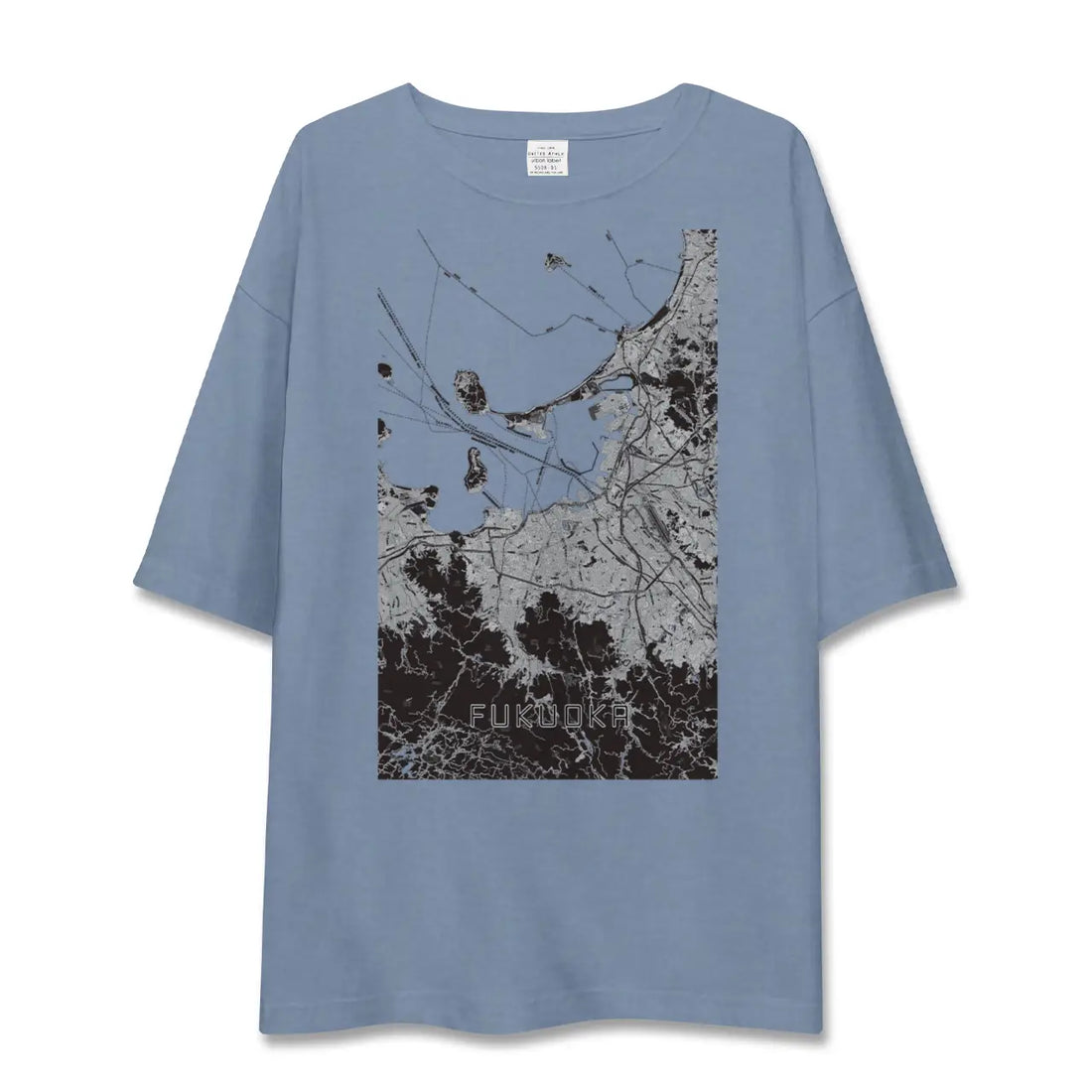 【福岡（福岡県）】地図柄ビッグシルエットTシャツ