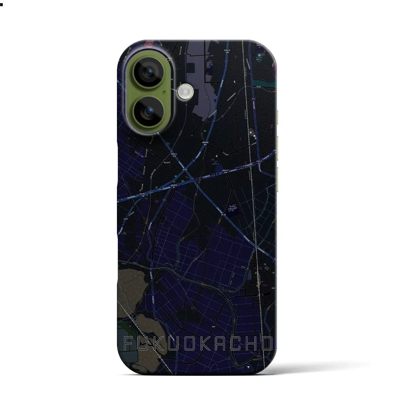 【福岡町（愛知県）】地図柄iPhoneケース（バックカバータイプ）