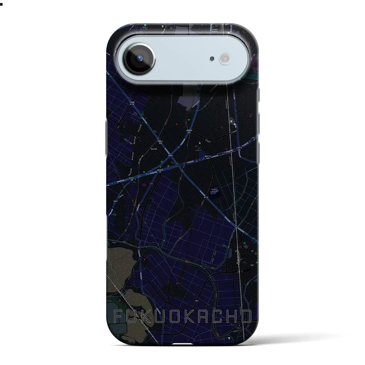 【福岡町（愛知県）】地図柄iPhoneケース（バックカバータイプ）