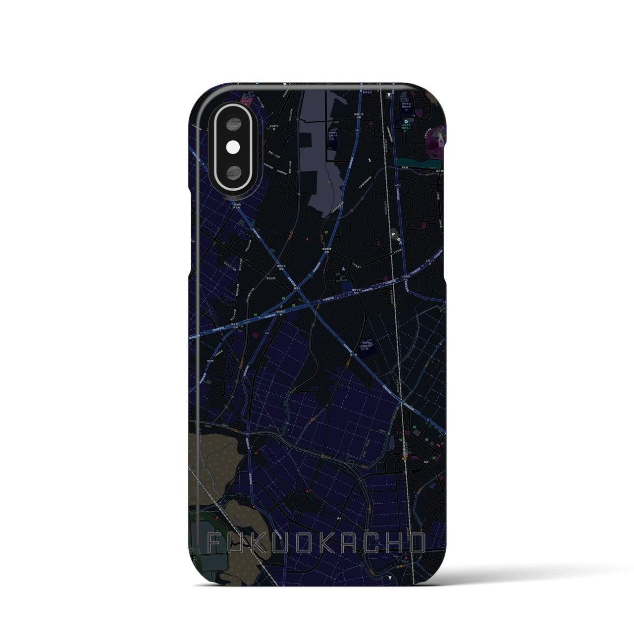 【福岡町（愛知県）】地図柄iPhoneケース（バックカバータイプ）