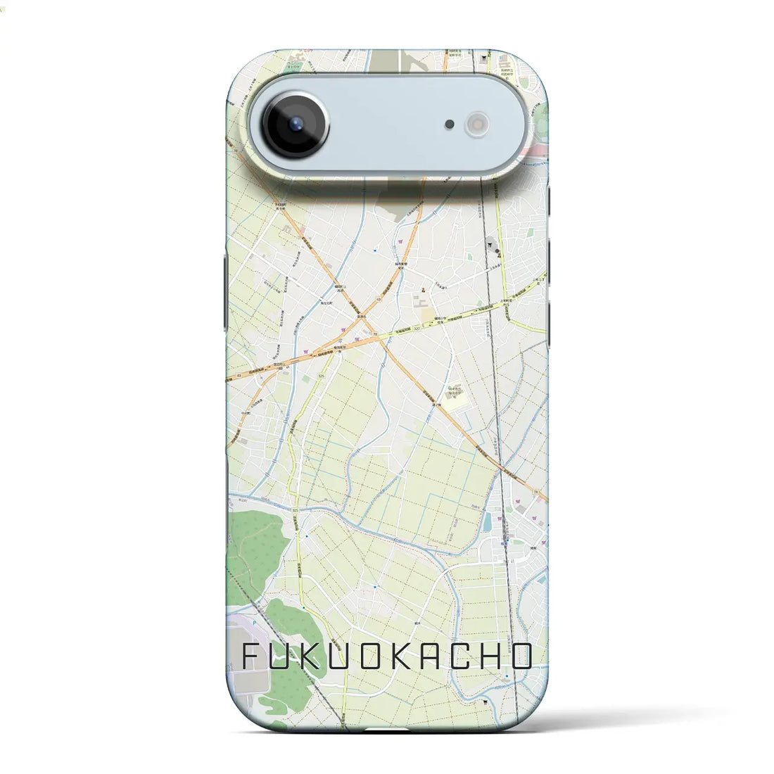 【福岡町（愛知県）】地図柄iPhoneケース（バックカバータイプ）ナチュラル・iPhone 17 Pro Max 用