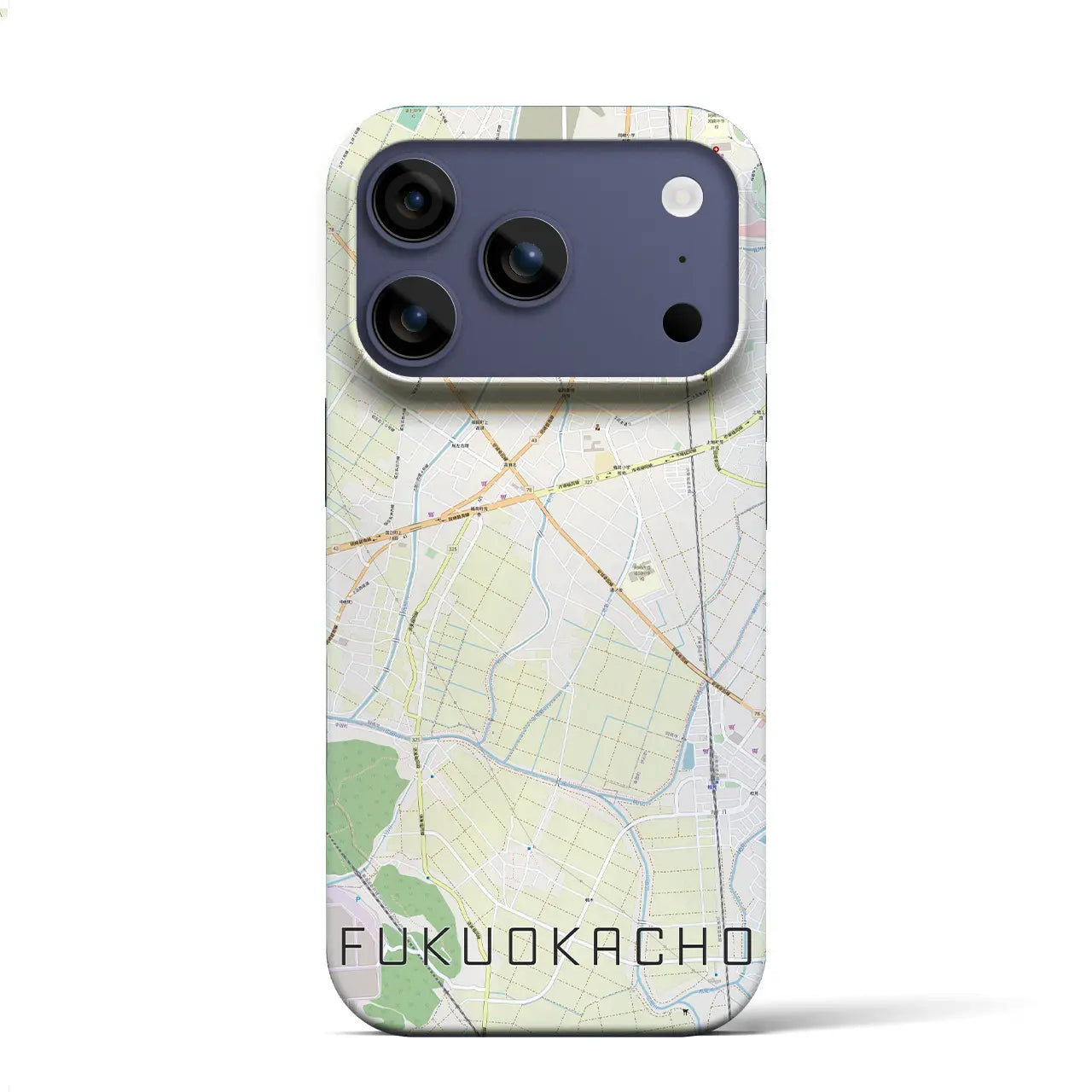 【福岡町（愛知県）】地図柄iPhoneケース（バックカバータイプ）