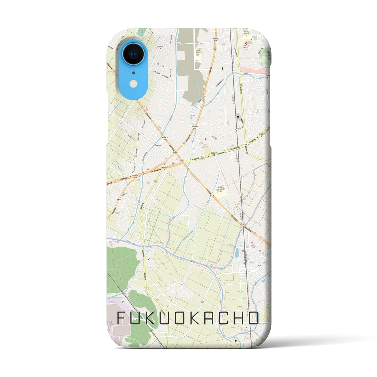 【福岡町（愛知県）】地図柄iPhoneケース（バックカバータイプ）