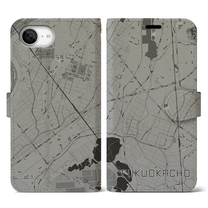 【福岡町（愛知県）】地図柄iPhoneケース（手帳タイプ）