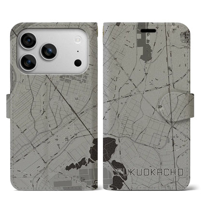 【福岡町（愛知県）】地図柄iPhoneケース（手帳タイプ）