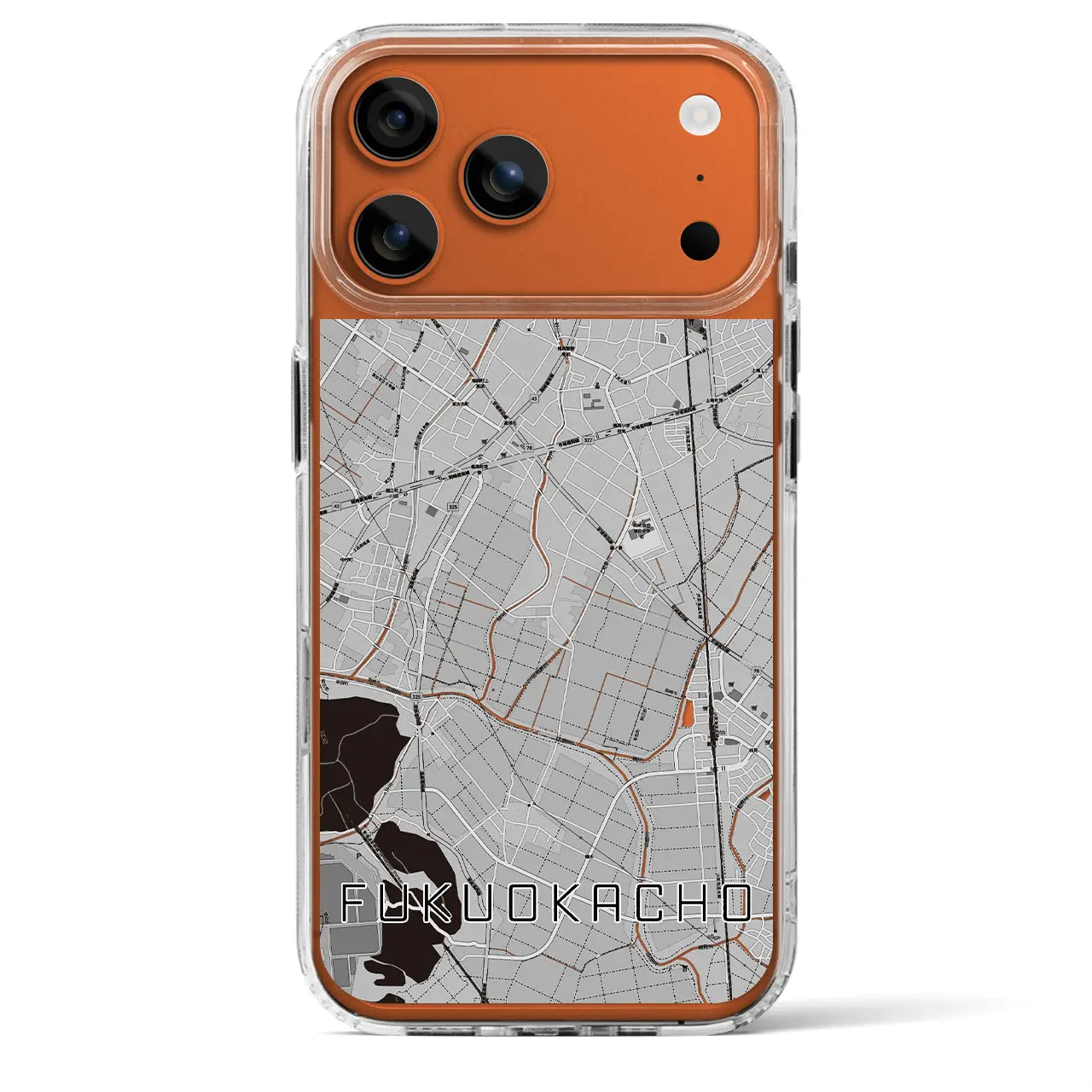 【福岡町（愛知県）】地図柄iPhoneケース（MagSafeタイプ）