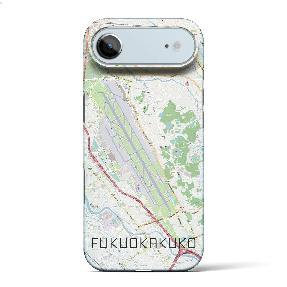 【福岡空港（福岡県）】地図柄iPhoneケース（バックカバータイプ）ナチュラル・iPhone 17 Pro Max 用