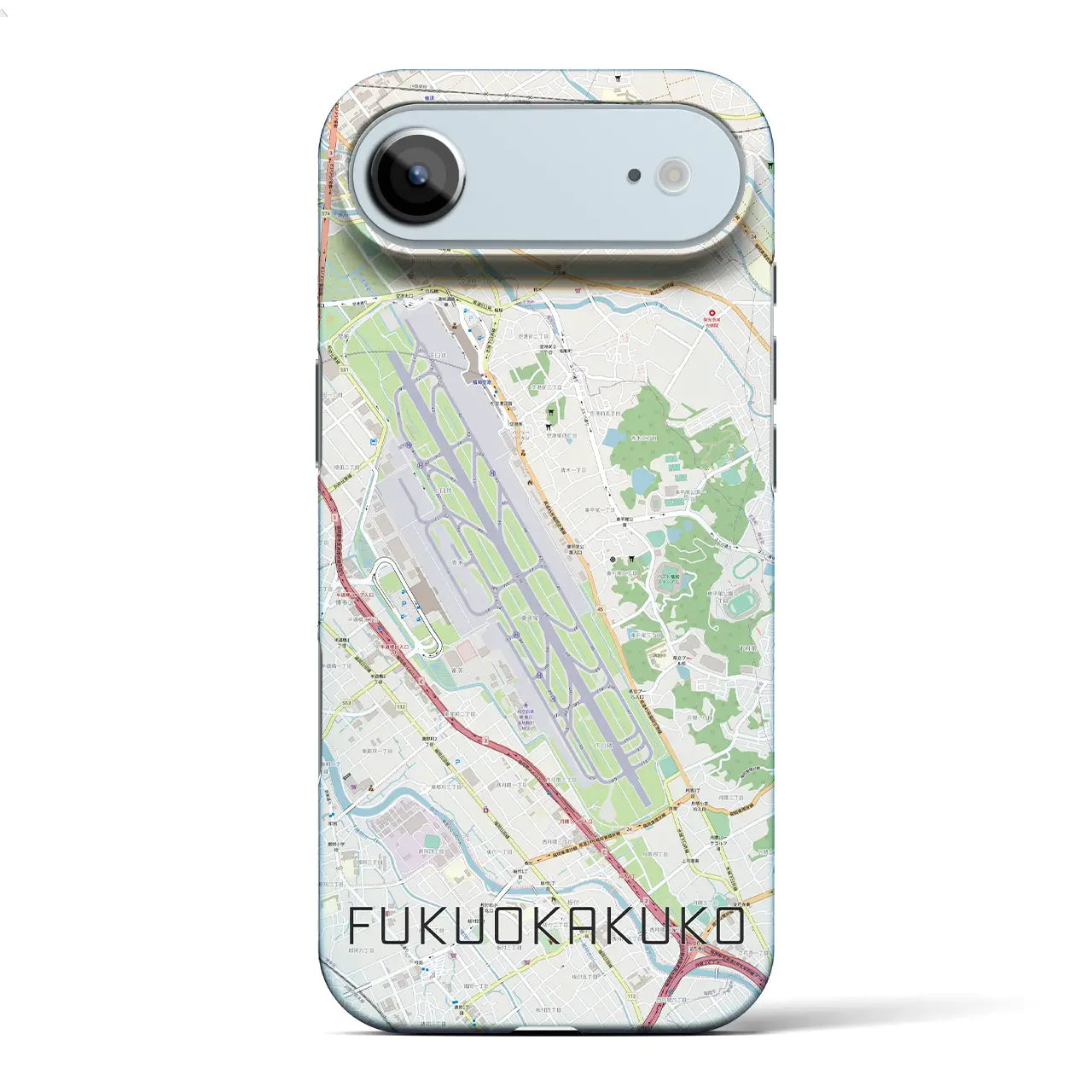 【福岡空港（福岡県）】地図柄iPhoneケース（バックカバータイプ）ナチュラル・iPhone 17 Pro Max 用