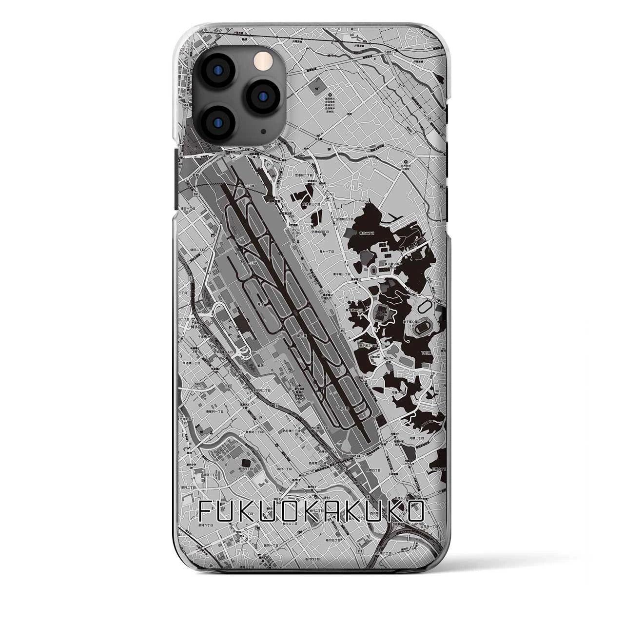 【福岡空港（福岡県）】地図柄iPhoneケース（クリアタイプ）