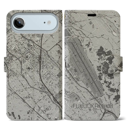 【福岡空港（福岡県）】地図柄iPhoneケース（手帳タイプ）