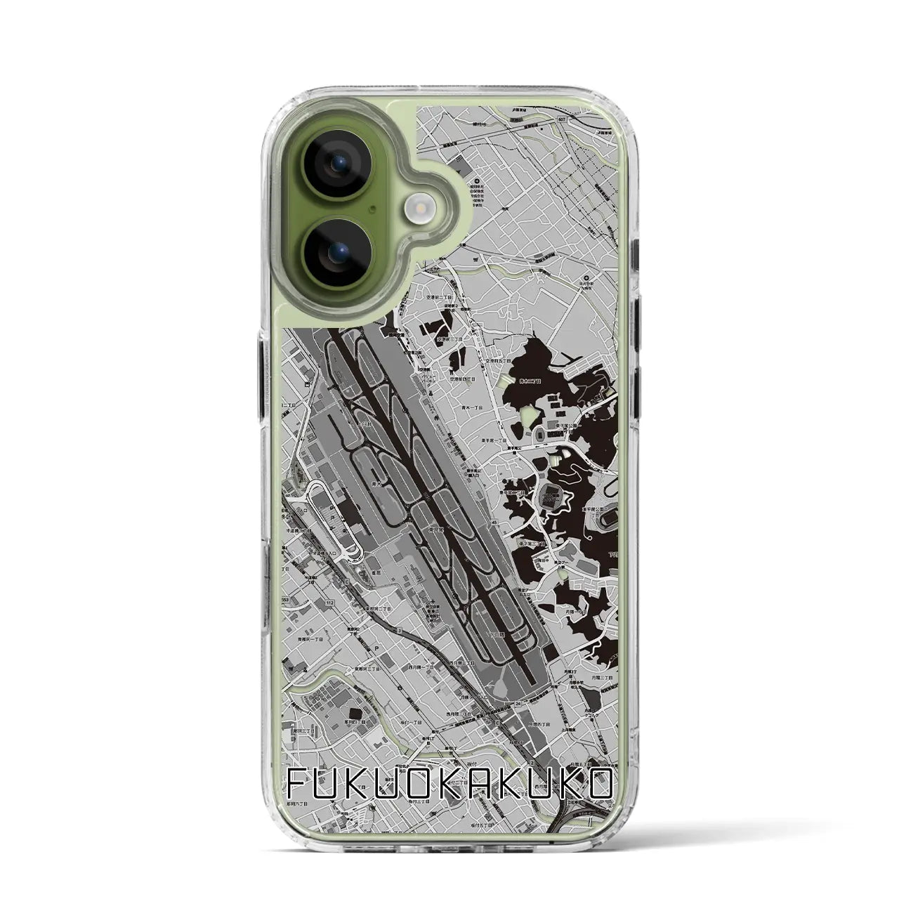 【福岡空港（福岡県）】地図柄iPhoneケース（MagSafeタイプ）