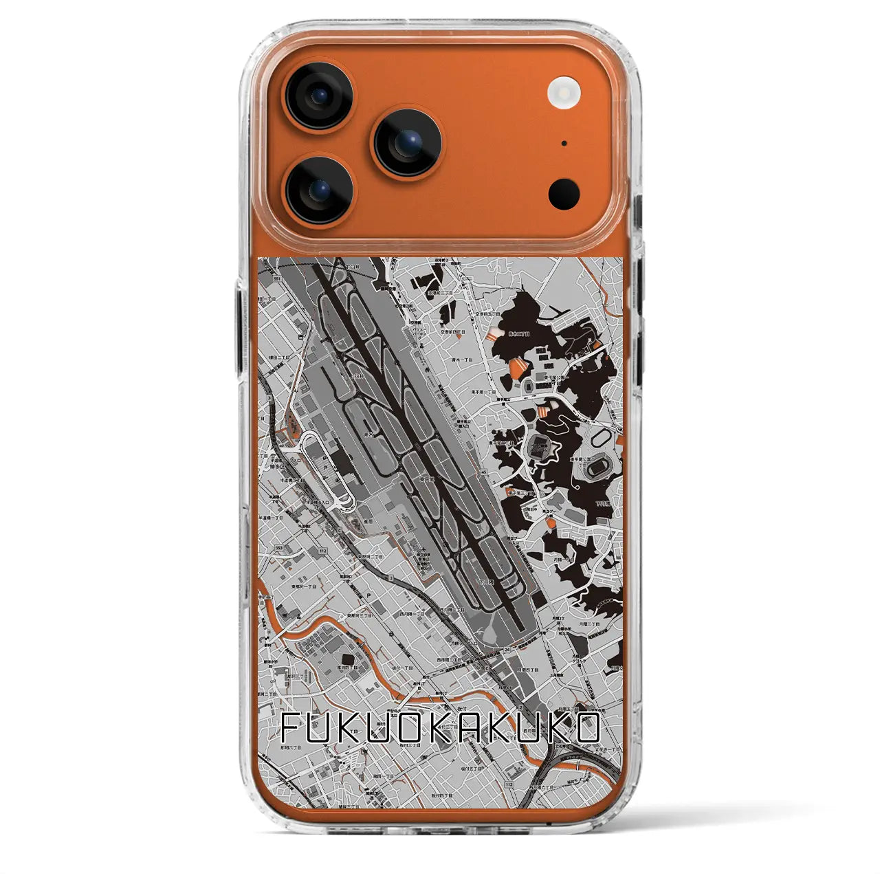 【福岡空港（福岡県）】地図柄iPhoneケース（MagSafeタイプ）