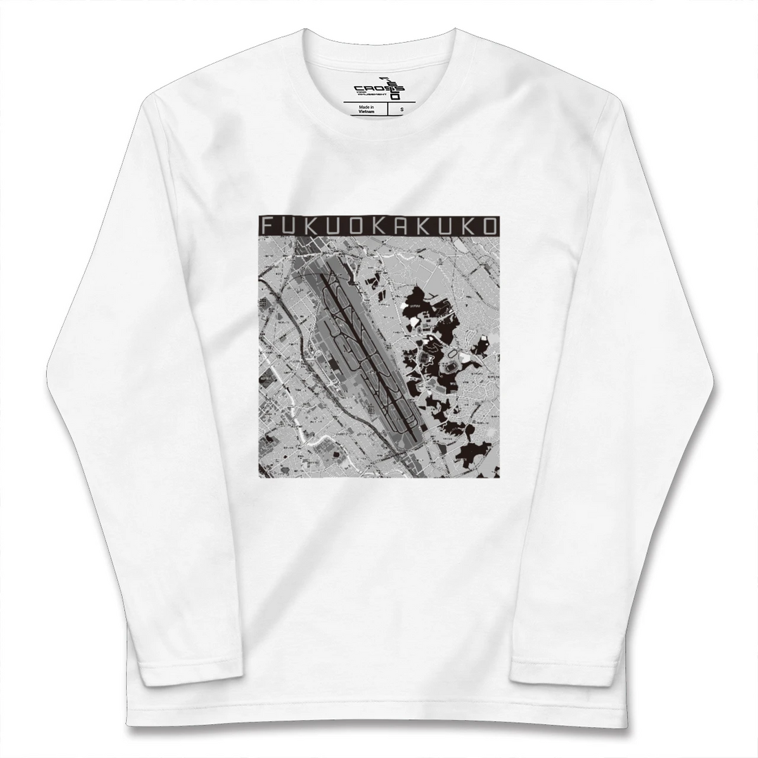 【福岡空港（福岡県）】地図柄ロングスリーブTシャツ