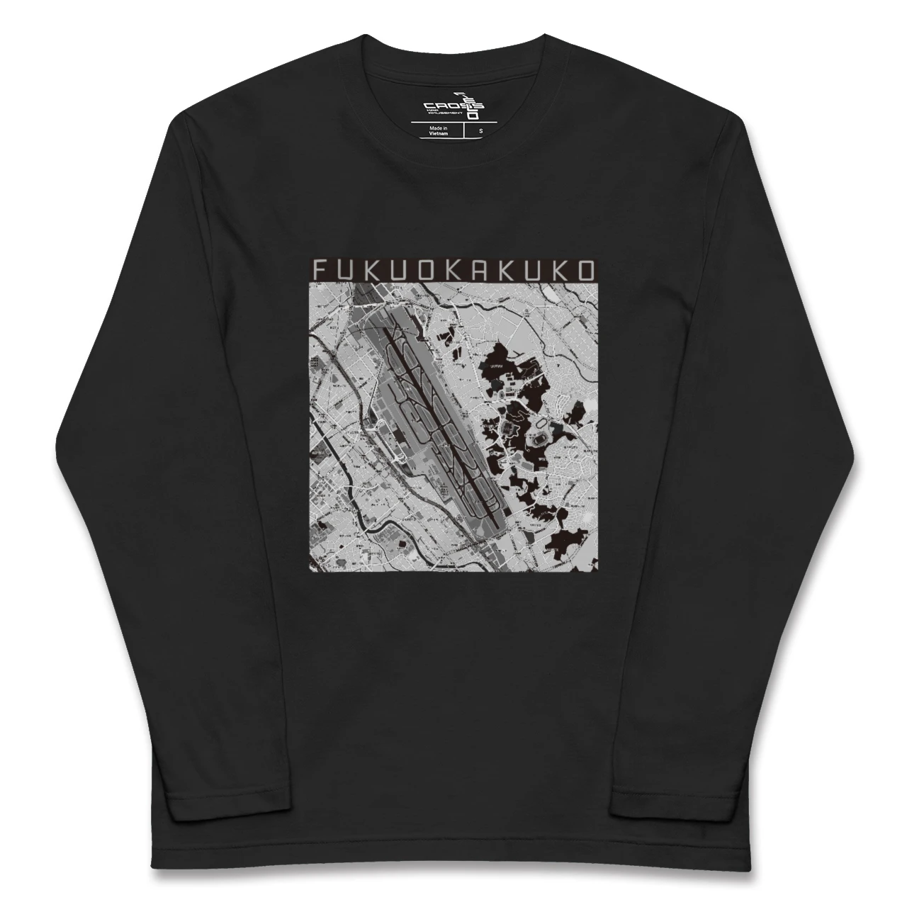 【福岡空港（福岡県）】地図柄ロングスリーブTシャツ