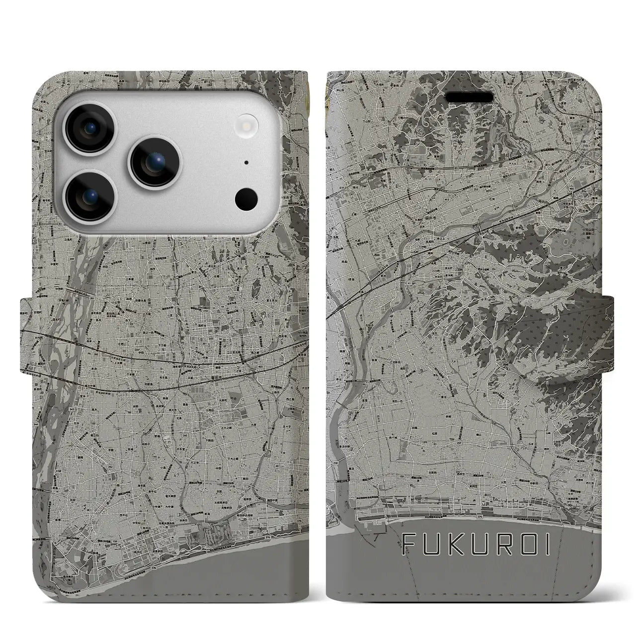 【袋井（静岡県）】地図柄iPhoneケース（手帳タイプ）