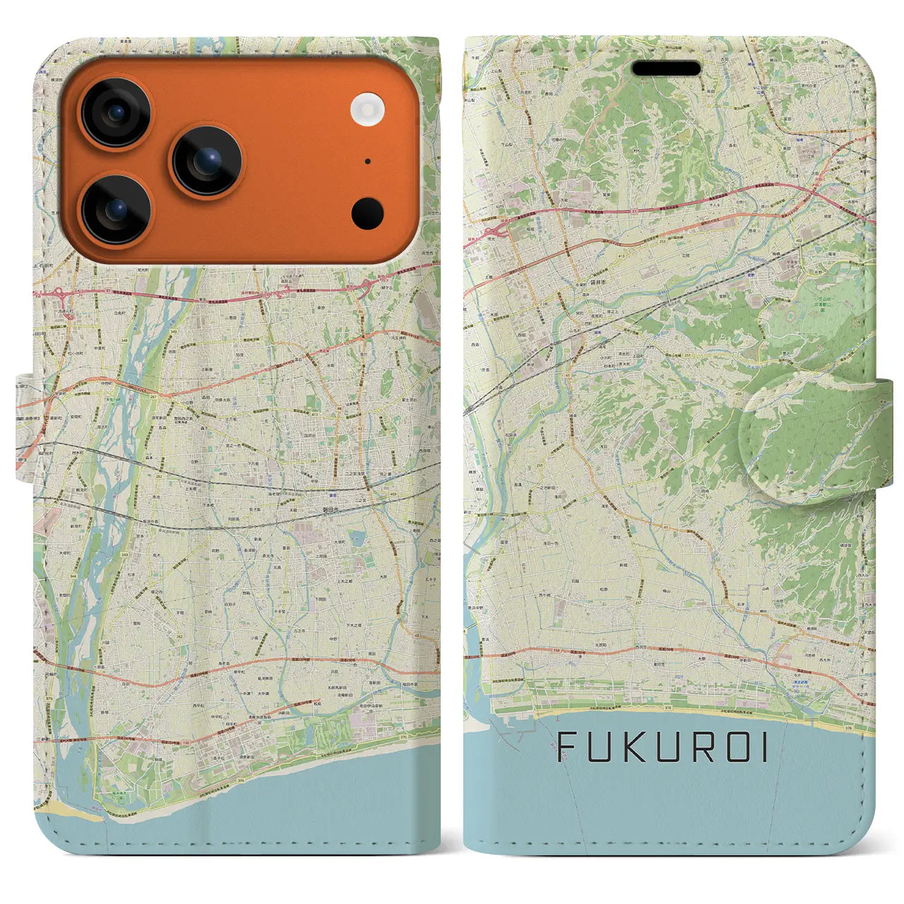 【袋井（静岡県）】地図柄iPhoneケース（手帳タイプ）