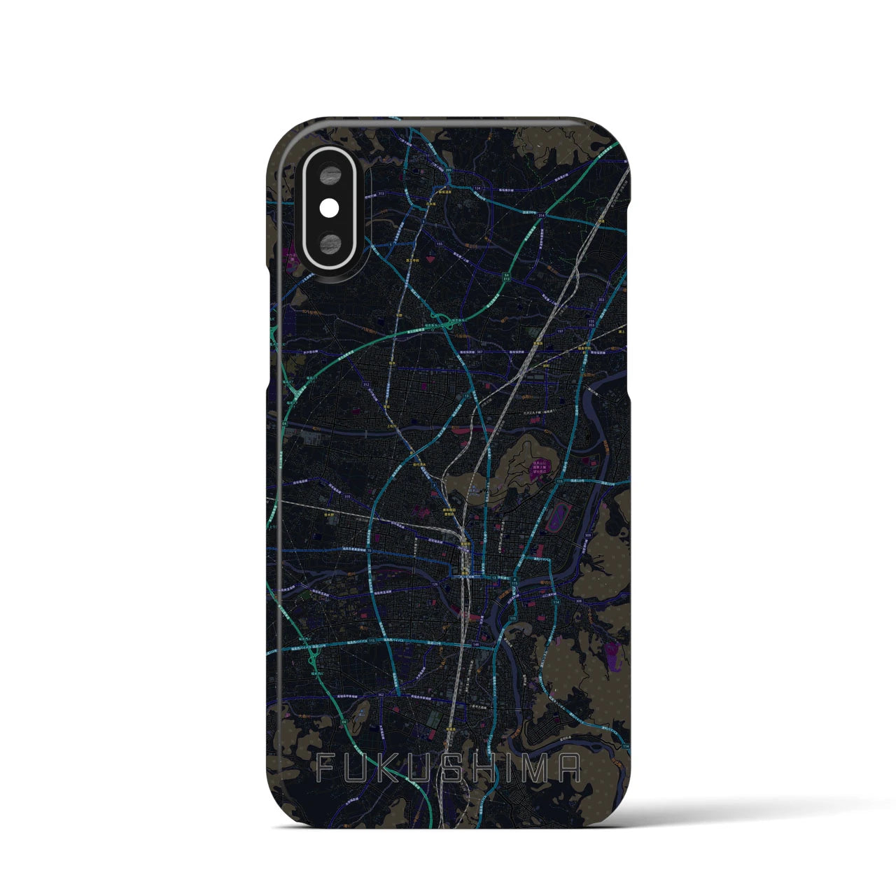 【福島（福島県）】地図柄iPhoneケース（バックカバータイプ）