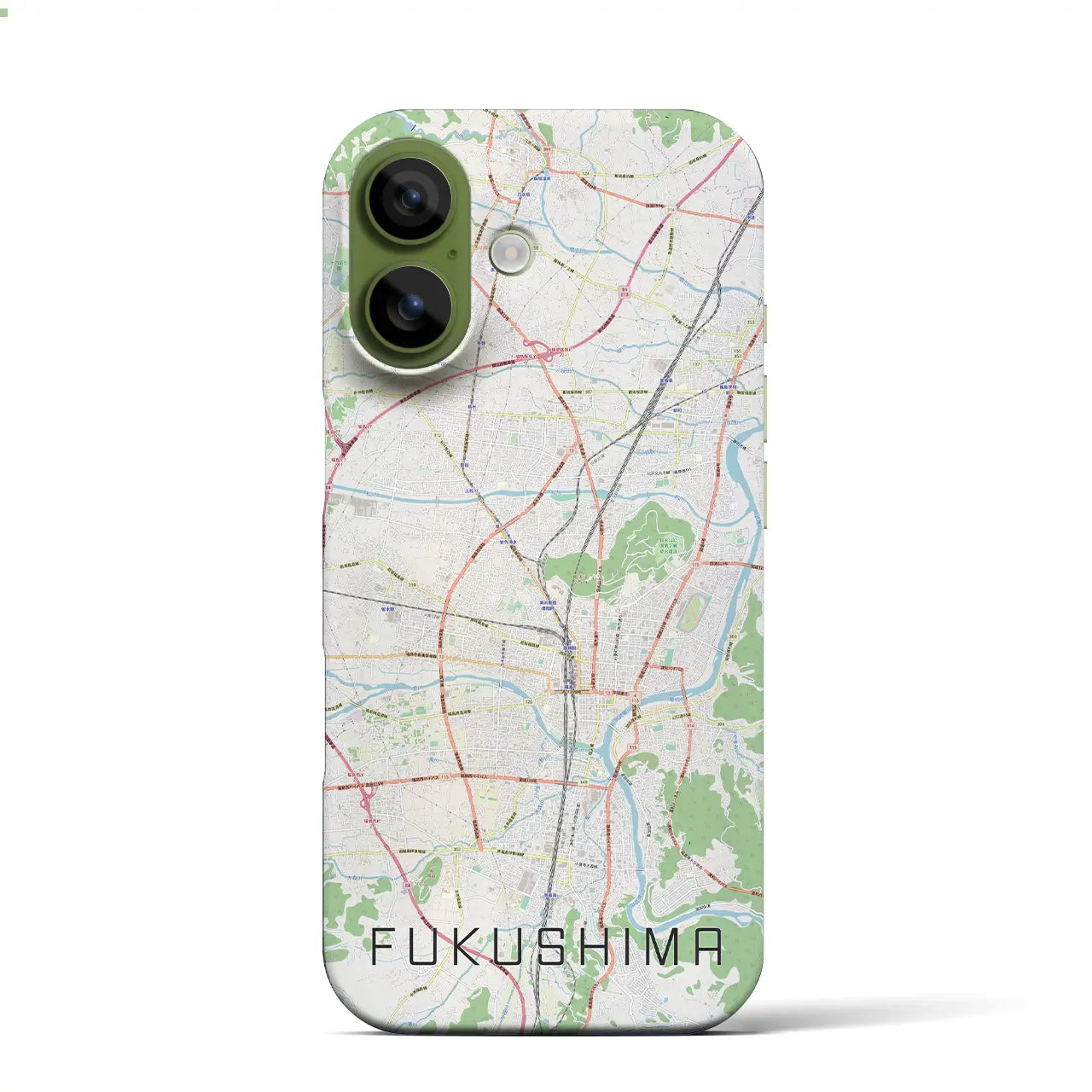 【福島（福島県）】地図柄iPhoneケース（バックカバータイプ）