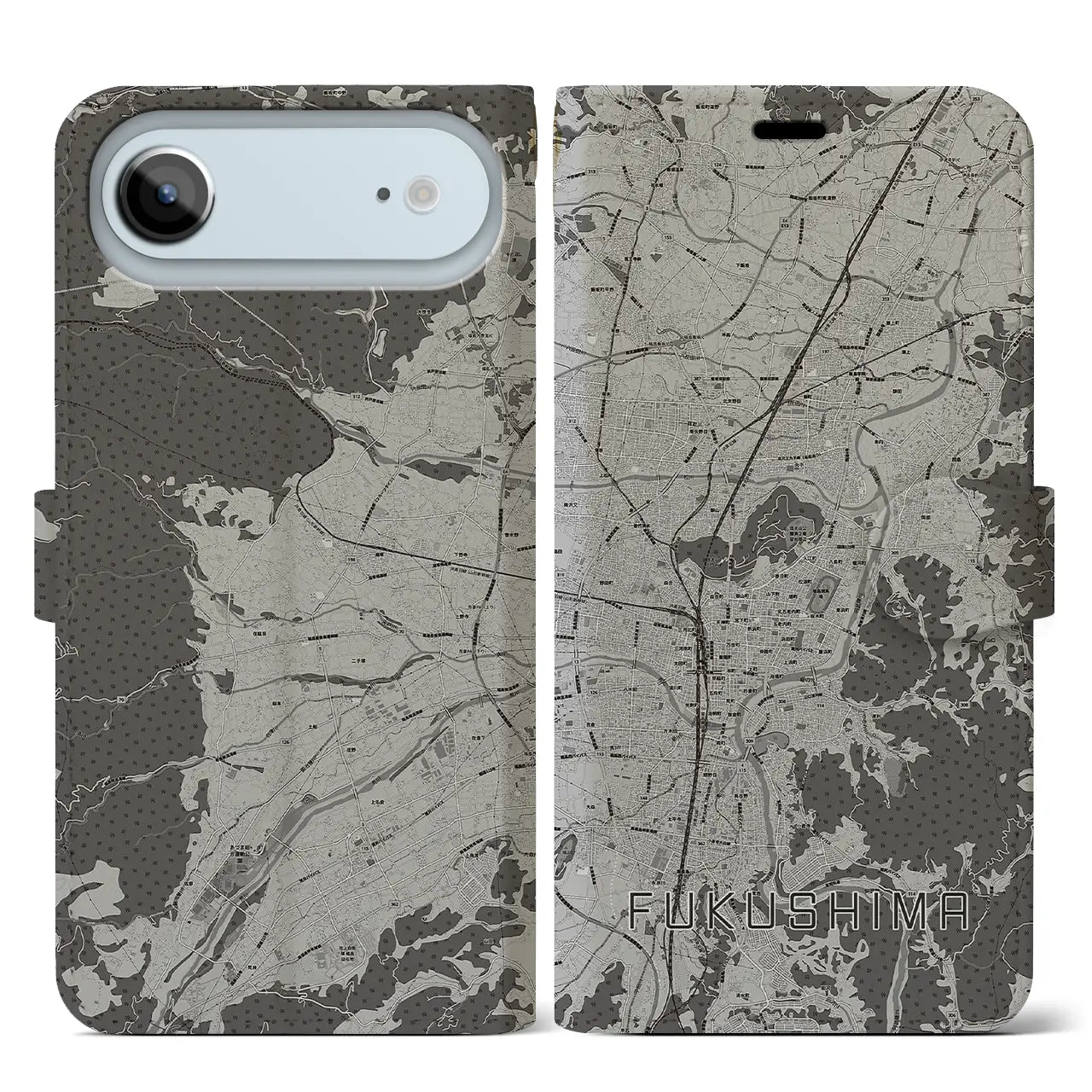 【福島（福島県）】地図柄iPhoneケース（手帳タイプ）