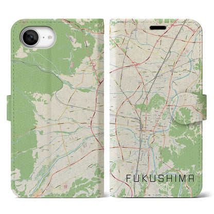 【福島（福島県）】地図柄iPhoneケース（手帳タイプ）