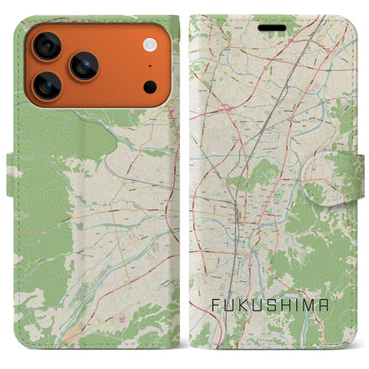 【福島（福島県）】地図柄iPhoneケース（手帳タイプ）