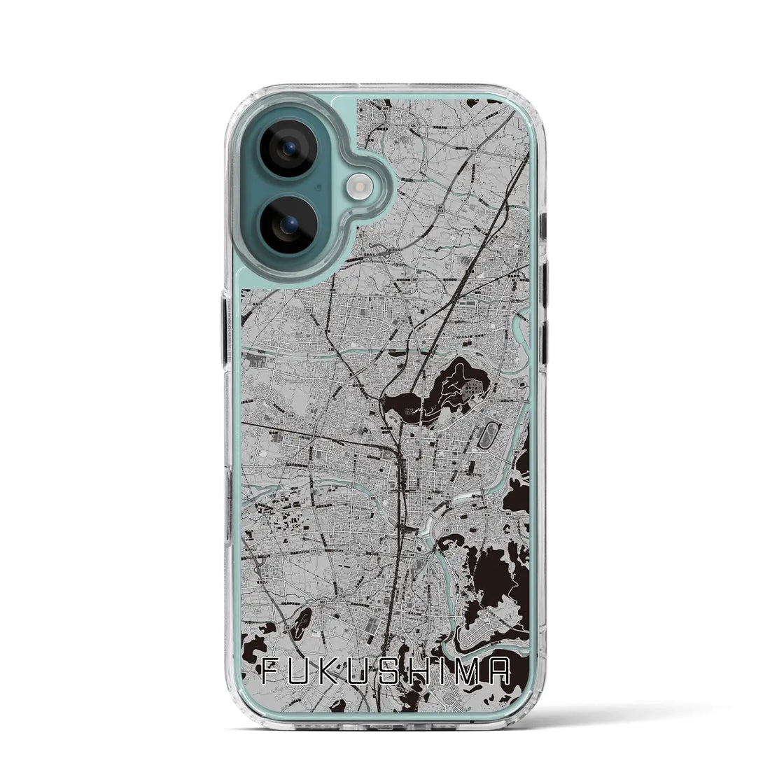 【福島（福島県）】地図柄iPhoneケース（MagSafeタイプ）モノトーン・iPhone 16 Pro 用