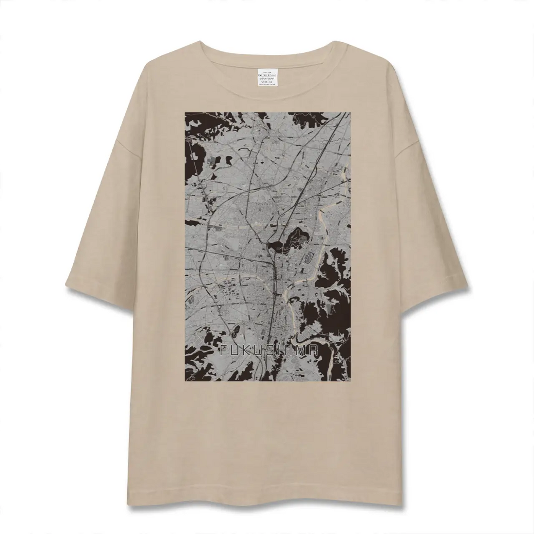【福島（福島県）】地図柄ビッグシルエットTシャツ