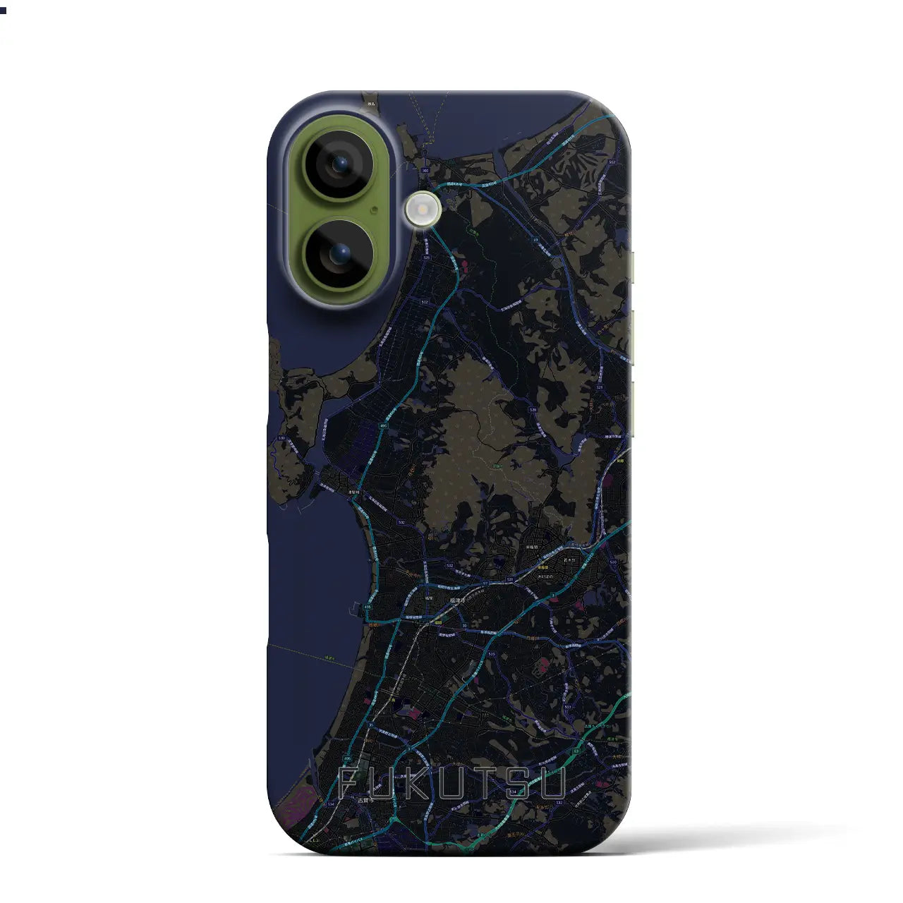 【福津（福岡県）】地図柄iPhoneケース（バックカバータイプ）