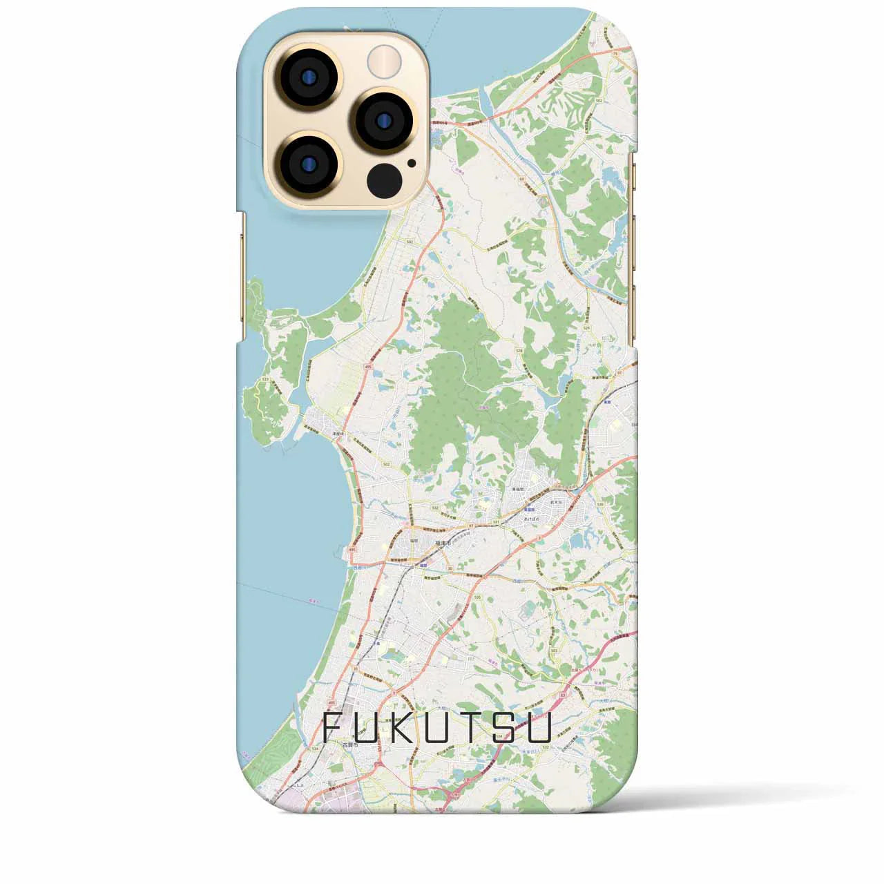 【福津（福岡県）】地図柄iPhoneケース（バックカバータイプ）