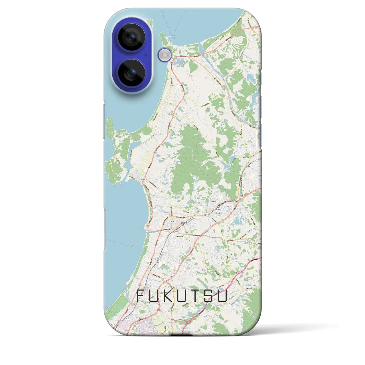 【福津（福岡県）】地図柄iPhoneケース（バックカバータイプ）ブラック・iPhone 16 Pro Max 用