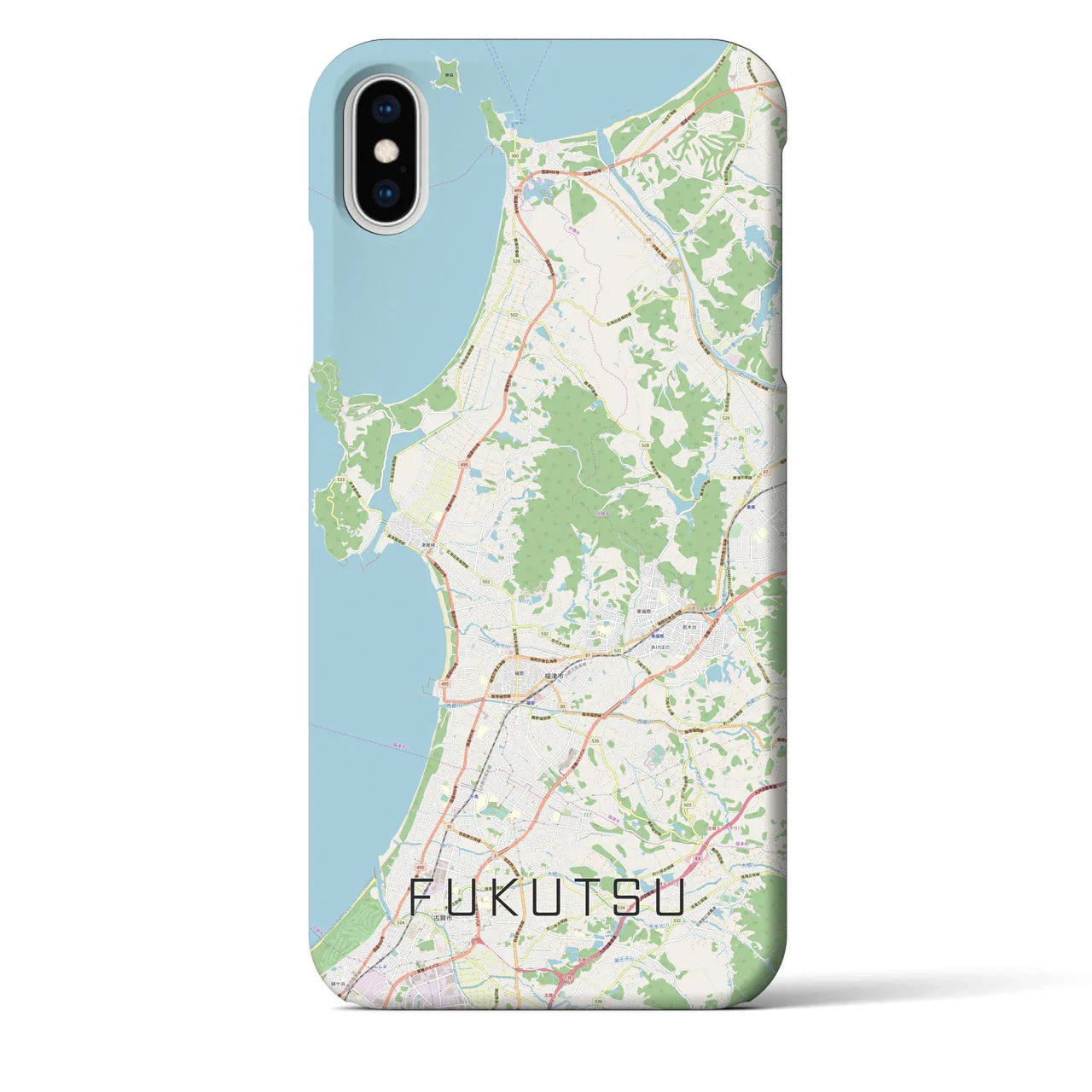 【福津（福岡県）】地図柄iPhoneケース（バックカバータイプ）