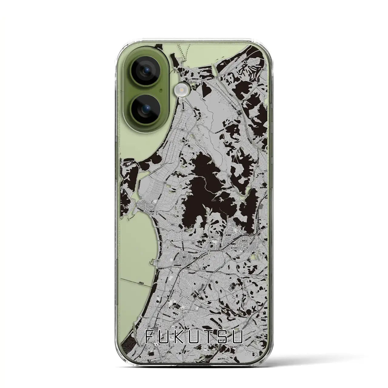 【福津（福岡県）】地図柄iPhoneケース（クリアタイプ）