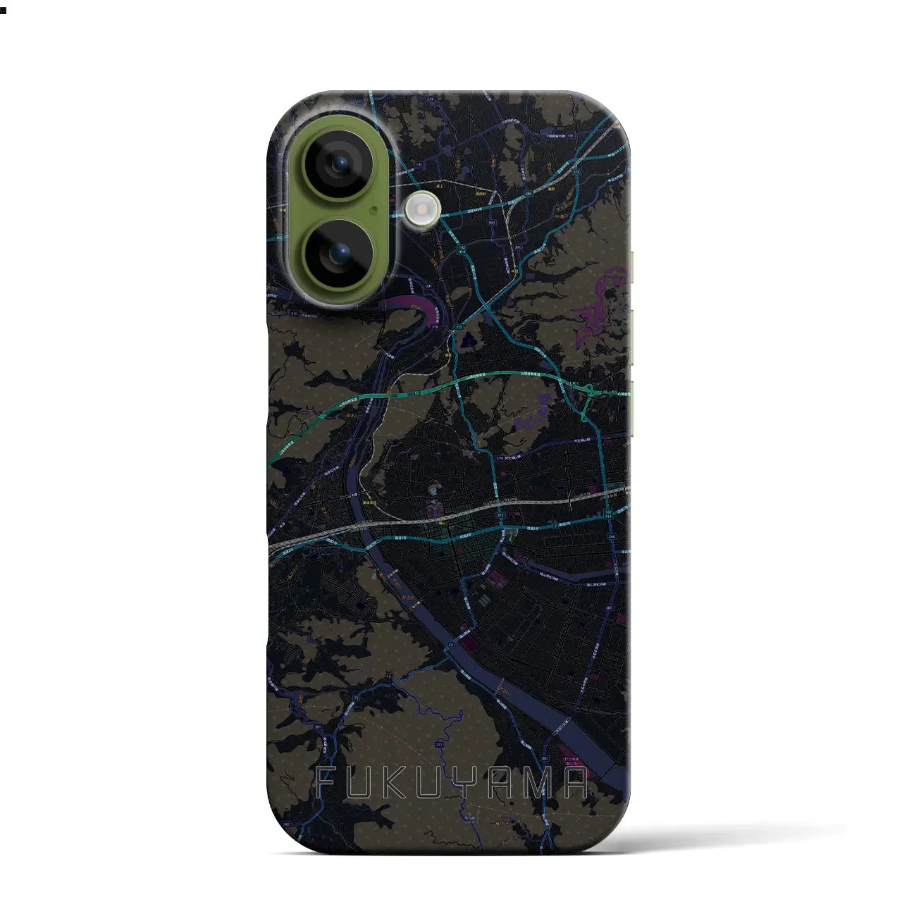 【福山（広島県）】地図柄iPhoneケース（バックカバータイプ）