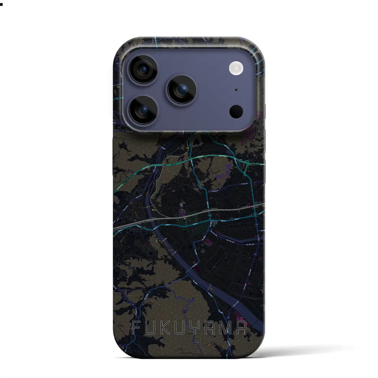 【福山（広島県）】地図柄iPhoneケース（バックカバータイプ）