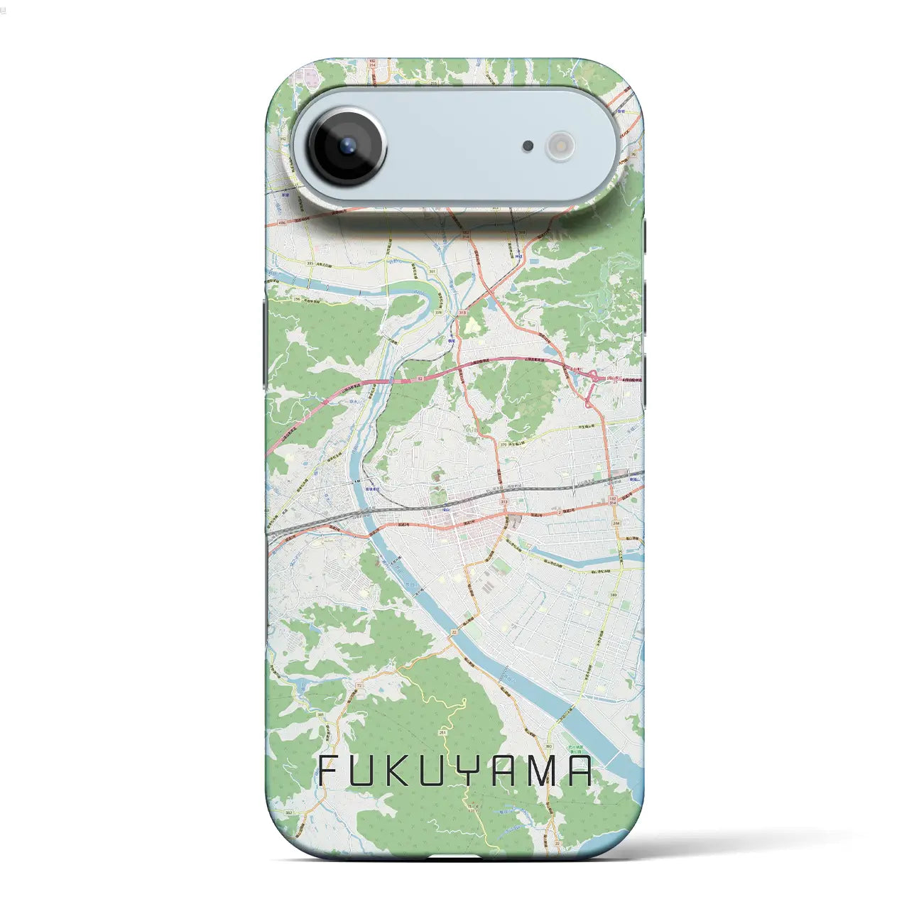 【福山（広島県）】地図柄iPhoneケース（バックカバータイプ）ナチュラル・iPhone 17 Pro Max 用