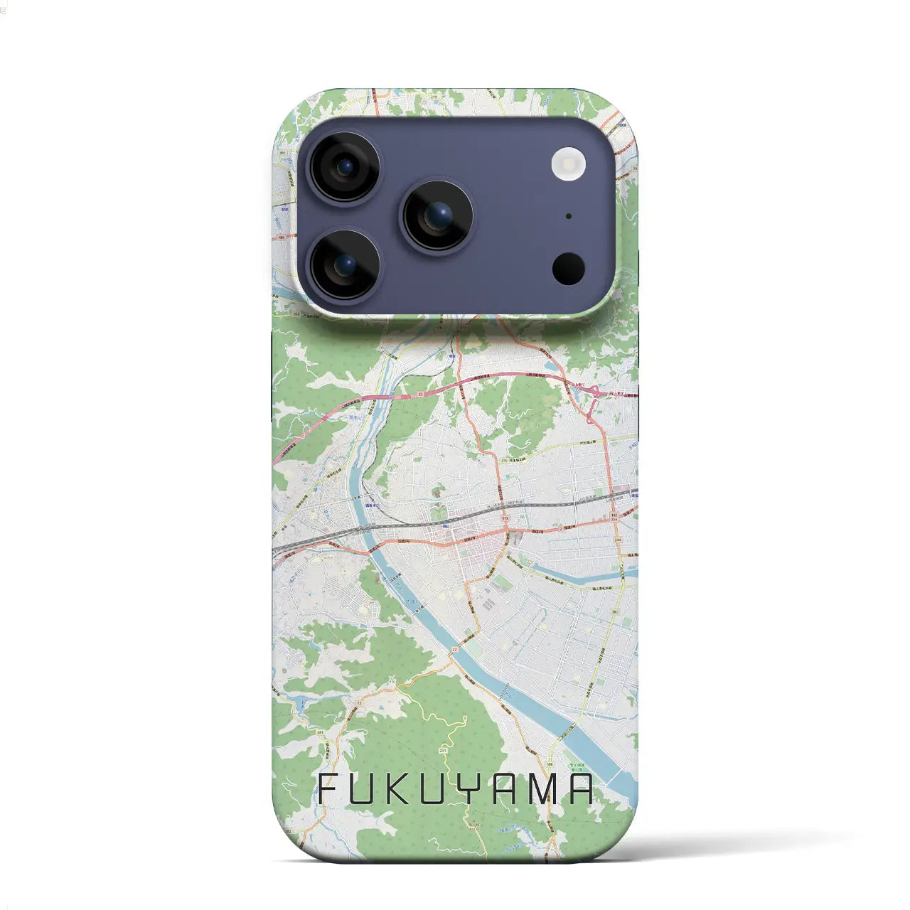 【福山（広島県）】地図柄iPhoneケース（バックカバータイプ）