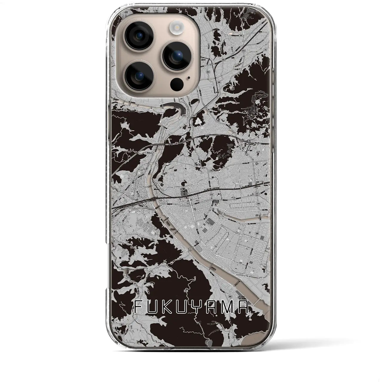 【福山（広島県）】地図柄iPhoneケース（クリアタイプ）