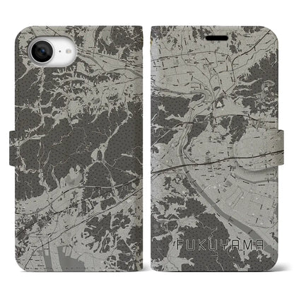 【福山（広島県）】地図柄iPhoneケース（手帳タイプ）