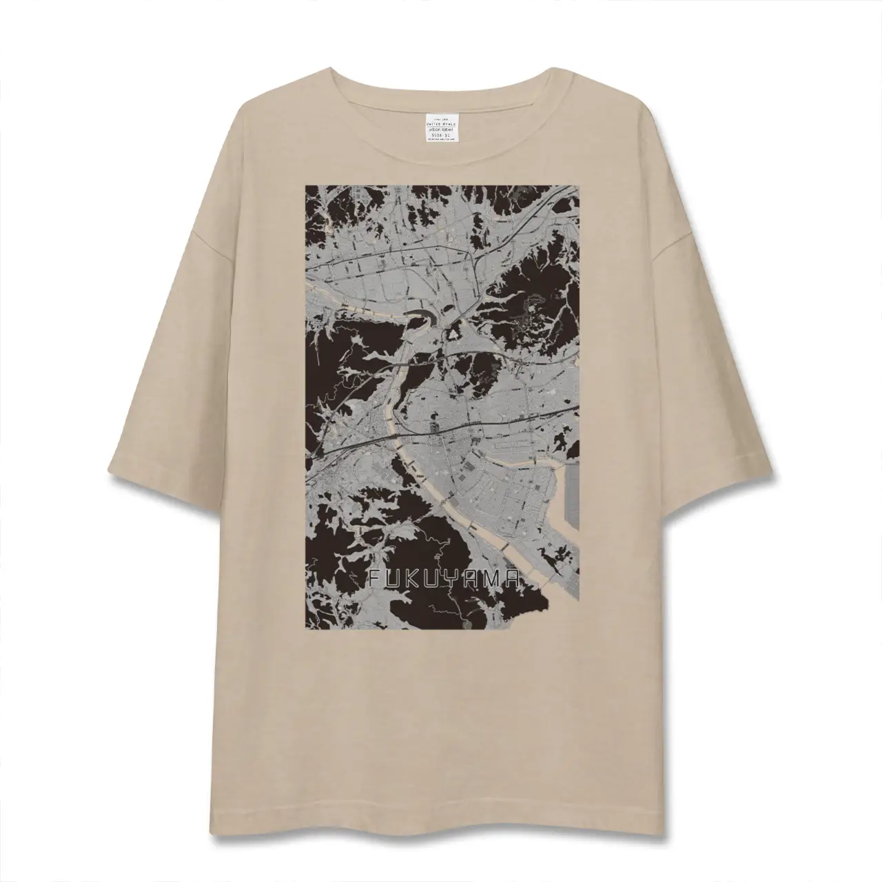【福山（広島県）】地図柄ビッグシルエットTシャツ