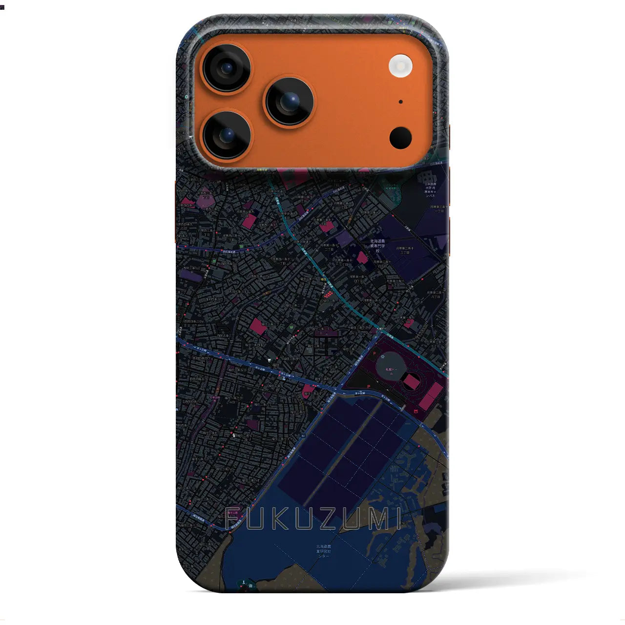 【福住（北海道）】地図柄iPhoneケース（バックカバータイプ）