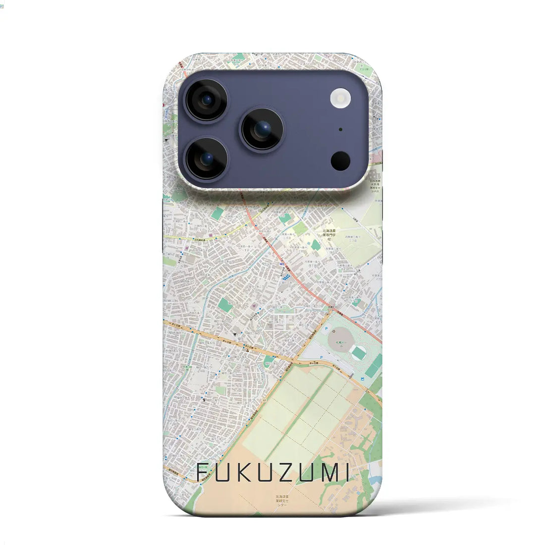 【福住（北海道）】地図柄iPhoneケース（バックカバータイプ）ブラック・iPhone 17 Pro Max 用